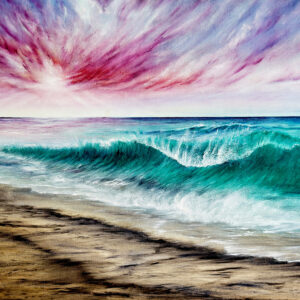 Summer Sunsets & Turquoise Waves, Canvas Print 45x60 cm / 18x24″